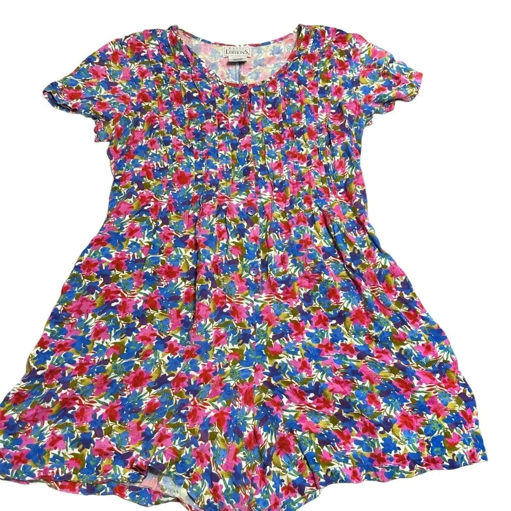 Basic Edition vintage women's medium floral romper
